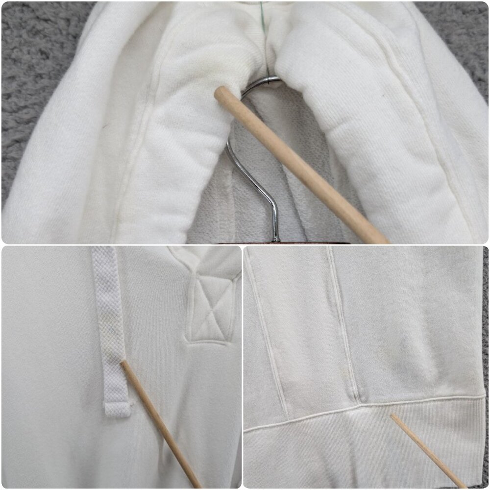 Free People Spur of the Moment Hoodie Womens White Long Pockets Zip Sides Sz XS - Picture 12 of 12